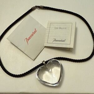 Baccarat Les Bijoux Clear Heart Sterling Silver Rope Chain Necklace